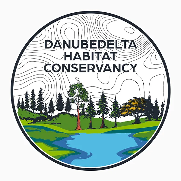 Creare emblemă circulară ecologică Danube Delta Habitat Conservancy realizată de FloBold.