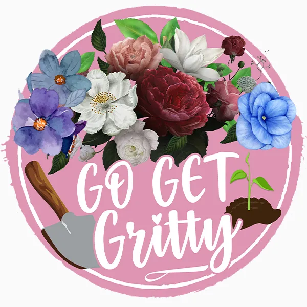 Design logo circular cu flori Go Get Gritty realizat de FloBold.