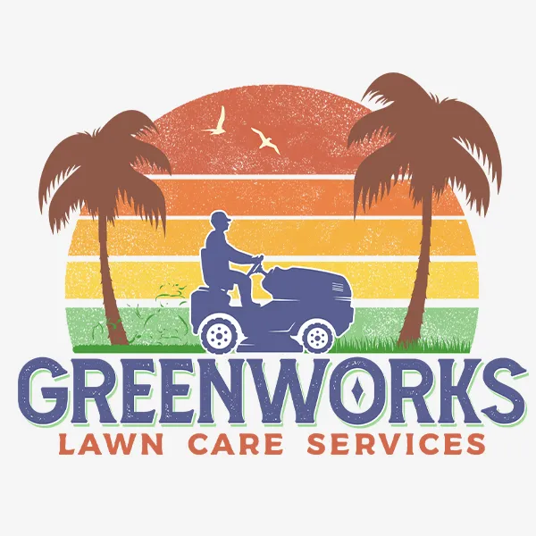 Design emblemă vintage pentru servicii de peisagistică Greenworks realizat de FloBold.