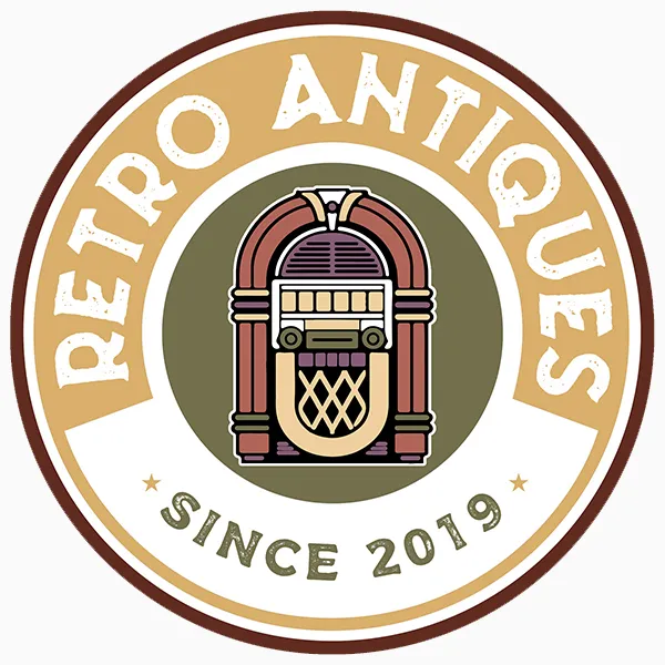 Design logo tip emblemă retro pentru magazin de antichități Retro Antiques realizat de FloBold.