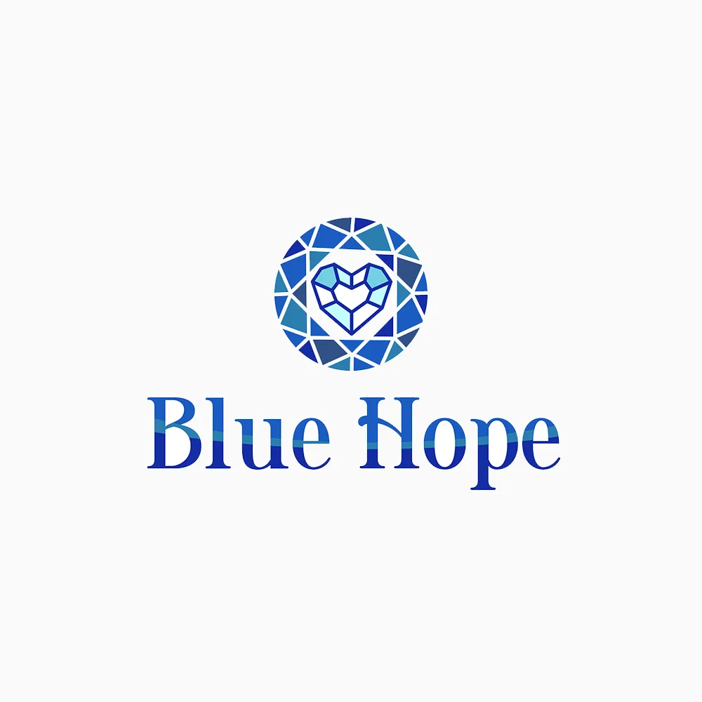 Creare logo cu diamant albastru Blue Hope realizat de FloBold.