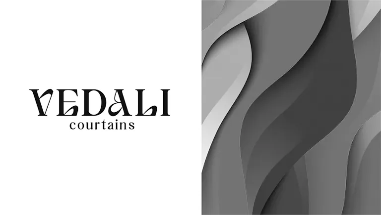 Design logo de lux cu font customizat Vedali realizat de FloBold.