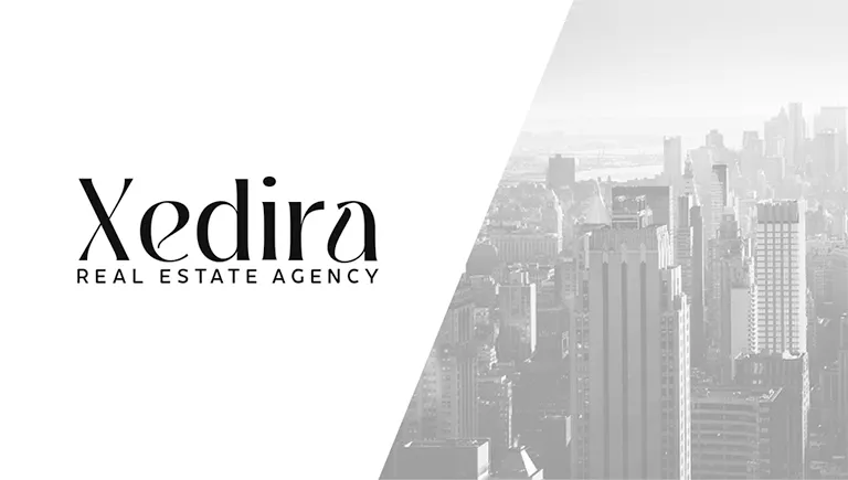 Creare logo pentru agenție imobiliară Xedira Real Estate realizat de FloBold.
