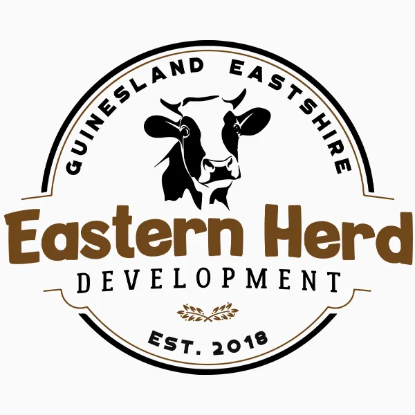 Design emblemă vintage pentru fermă Eastern Herd Development realizat de FloBold.