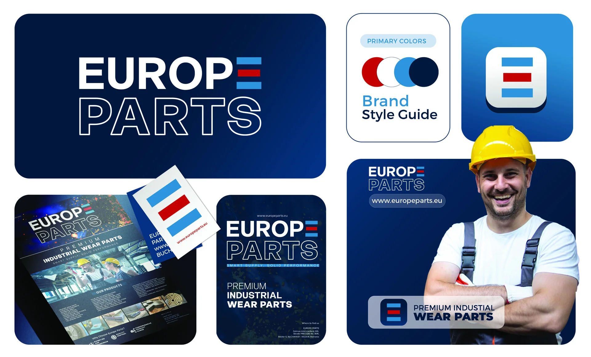 Manual de brand complet si ghid de identitate vizuala Europe Parts realizat de FloBold