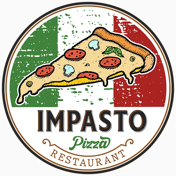 Design logo tip insignă vintage Impasto Pizza Restaurant realizat de FloBold.