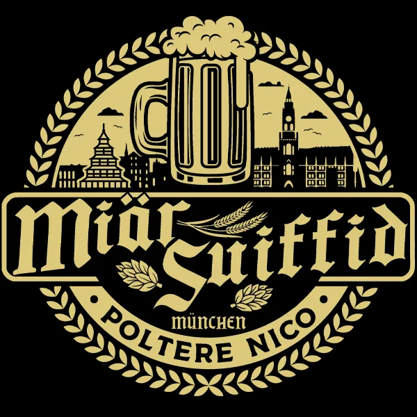 Design logo auriu pentru berărie tradițională Miär Suiffid realizat de FloBold.