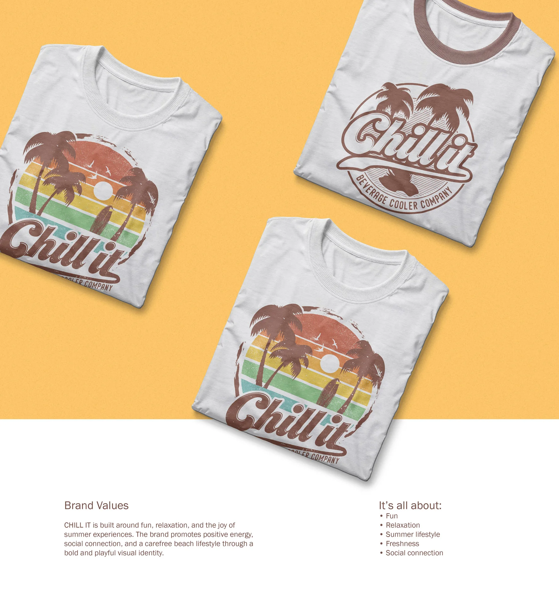 Personalizare tricouri promoționale si branding de produs Chill It realizat de FloBold