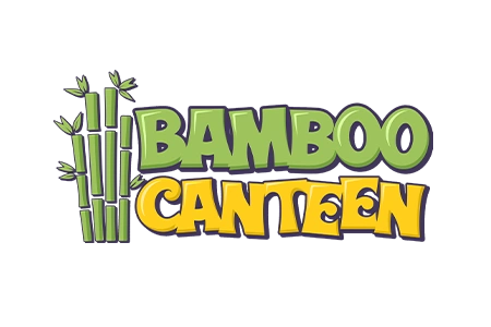 Design de logo ilustrat în stil desen animat cu tulpini de bambus pentru restaurantul Bamboo Canteen, creat de flobold.