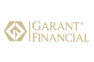 Design de logo elegant în nuanțe aurii pentru Garant Financial, realizat de agenția flobold.