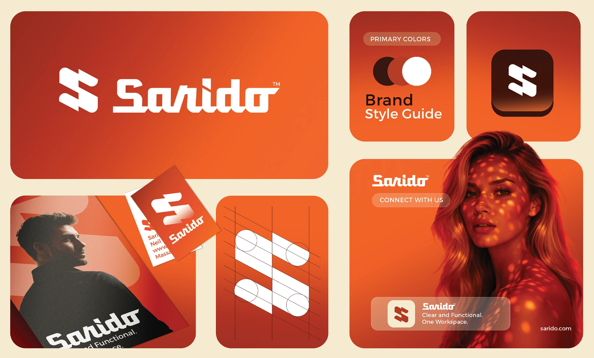 Manual de brand complet si ghid de identitate vizuala Sarido realizat de FloBold