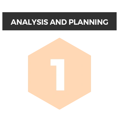 Step 1: Marketing analysis and planning for website development. Website design