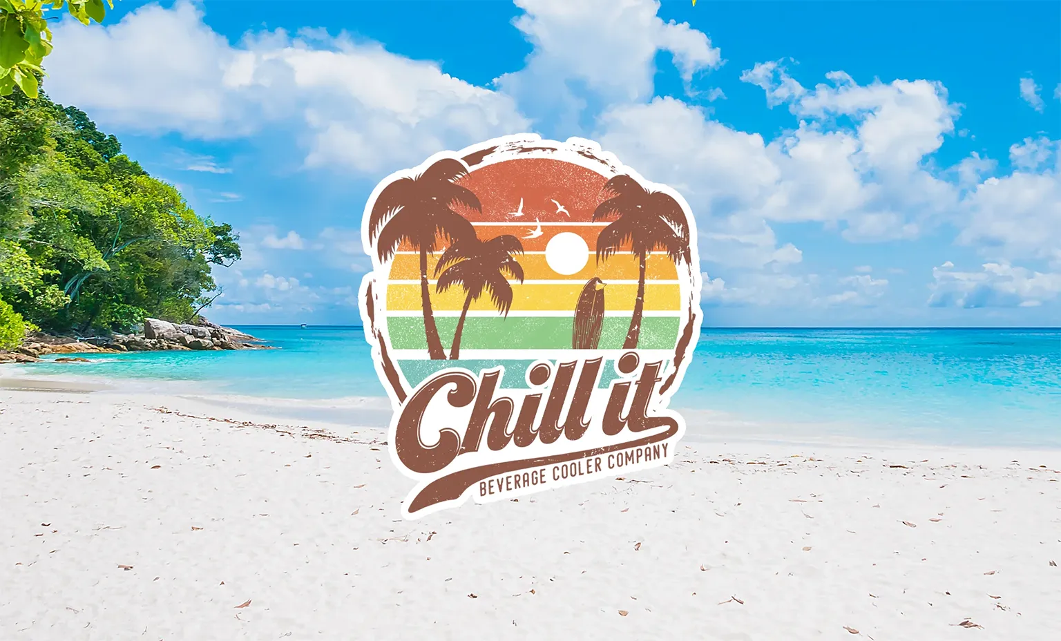 Proiect de branding si design logo retro pentru compania de bauturi Chill it realizat de FloBold.