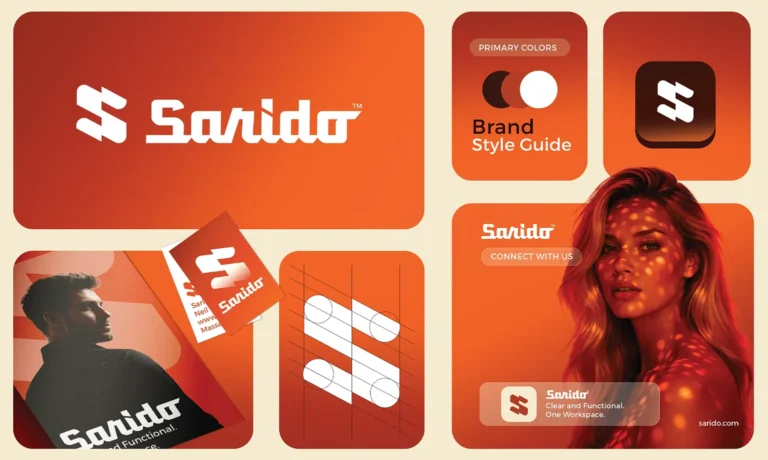 Proiect de branding pentru aplicatie digitala Sarido si manual de identitate vizuala creat de FloBold.