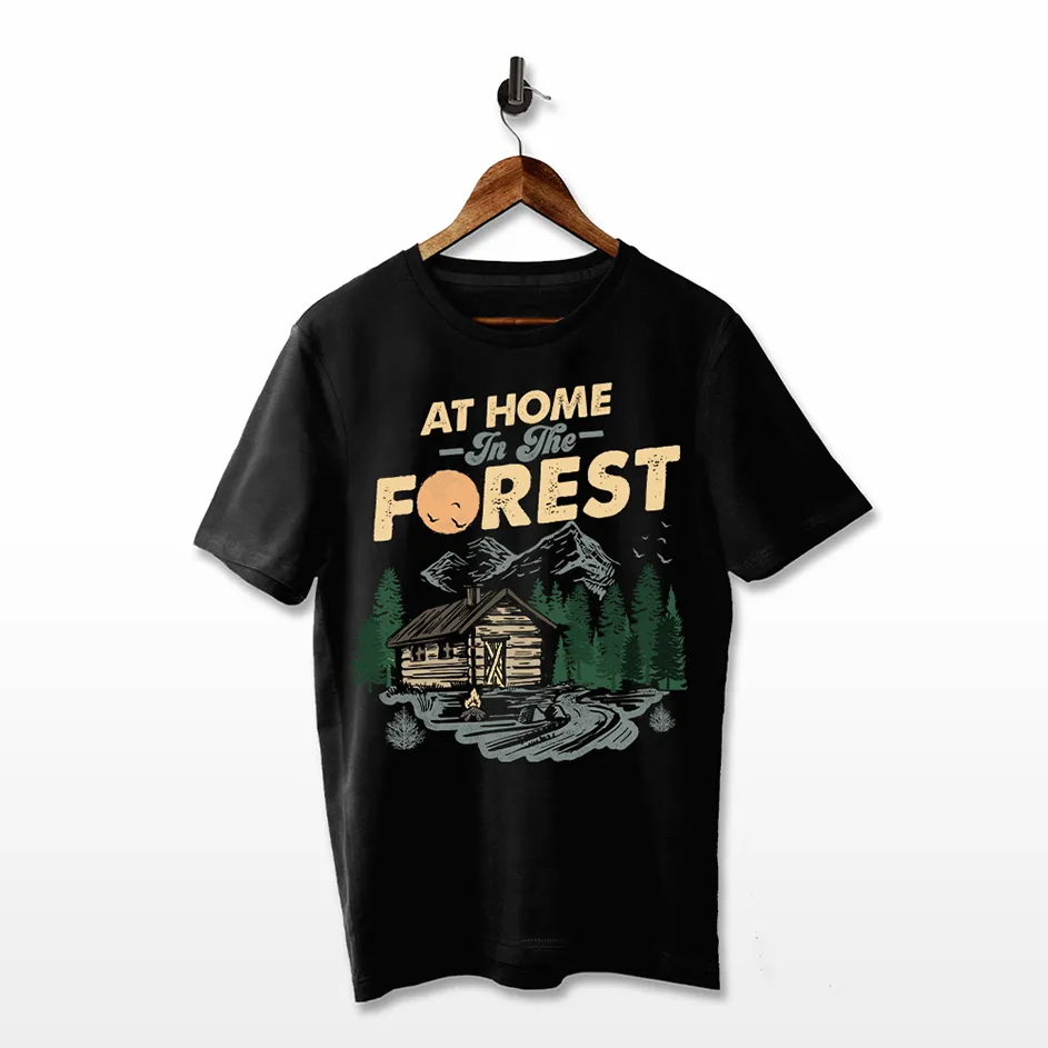 FloBold Studio - Vintage outdoor cabin in the forest t-shirt design