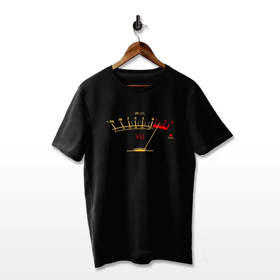 FloBold Studio - Minimalist audio engineer VU meter t-shirt design