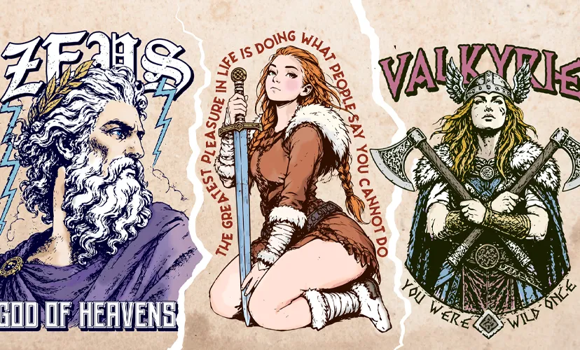 Custom mythology streetwear merchandise and vector t-shirt graphics by FloBold